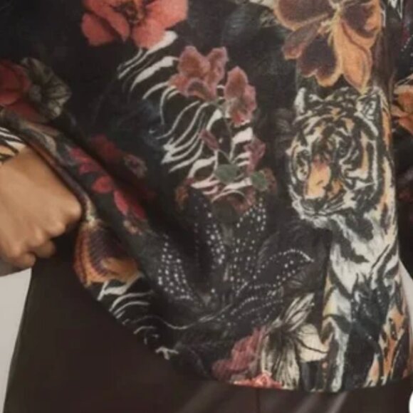 NWT Anthropologie Alani Cashmere Mock-Neck Sweater by Pilcro: Printed Edition - Picture 5 of 5